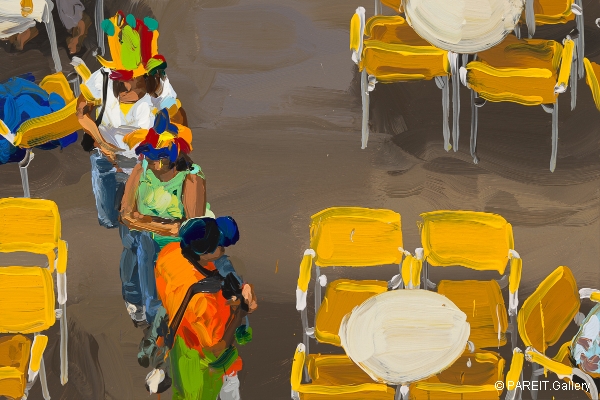 DE VLIEGHER Jan - Yellow Chairs, terrace, 2019.139